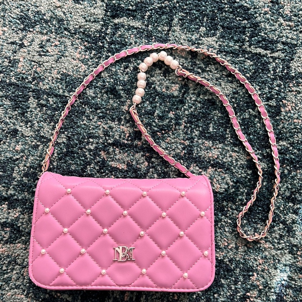 Badgley Mischka Pink Pearl Detail Small Cross body bag.
